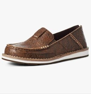 Ariat Womens Leather Cruiser boat  Western Cowboy Loafer Slip on shoes sz 10